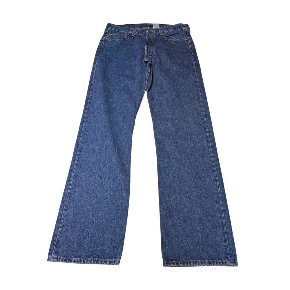 Y2k Levis 501 Original Fit Jeans Mens 34x34 Blue Indigo Button‎ Fly Straight Leg